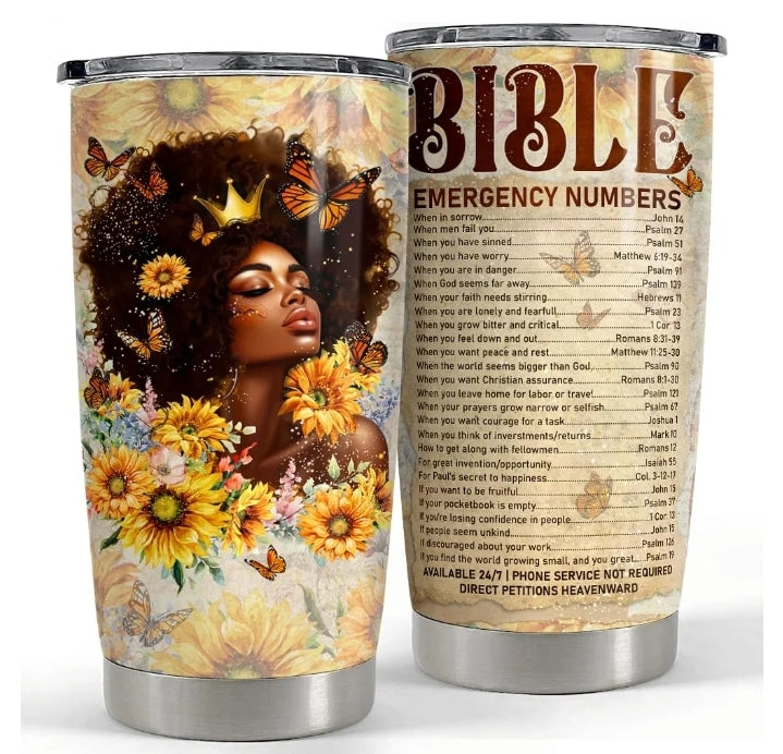 Bible Emergency Steel Tumbler 20oz